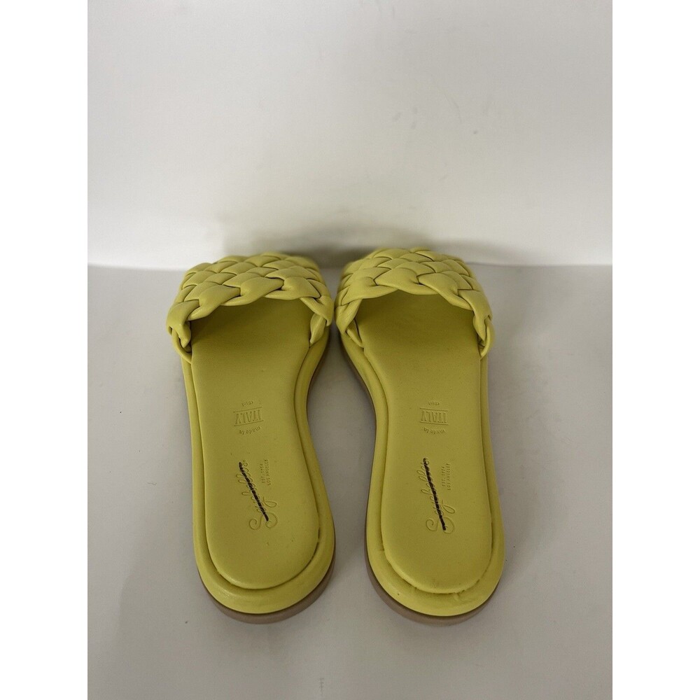 Anthropologie Seychelles Women Puffy Woven Yellow Preppy Slide Sandals Sz 10 - Picture 4 of 9